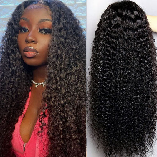 13x4 HD Transparent Lace Front Wet and Wavy/ Jerry Curl PrePlucked Wig